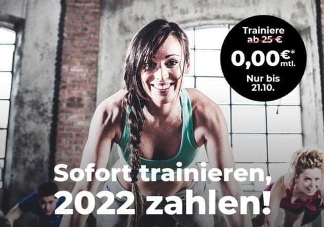 Jetzt anmelden, sofort trainieren und erst ab 2022 Mitgliedsbeitrag zahlen! - Nur bis zum 21.10