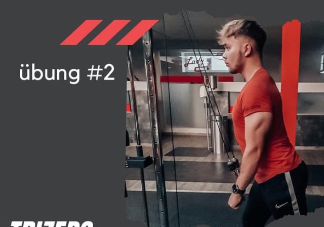 Heute zeigen wir Euch eine Übung für Eure armstreckende Muskulatur: Trizeps am Kabelzug! 🔝
